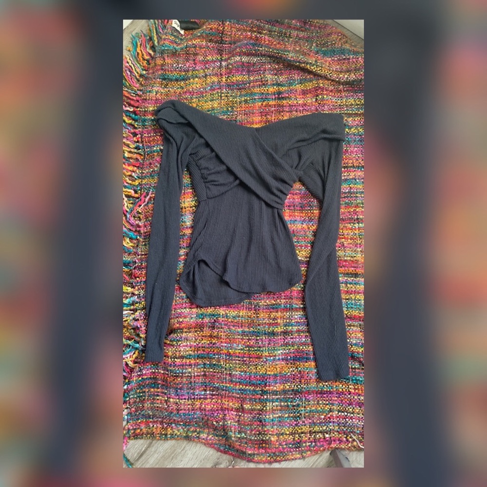 Ribbed off-shoulder sweater Free people size small